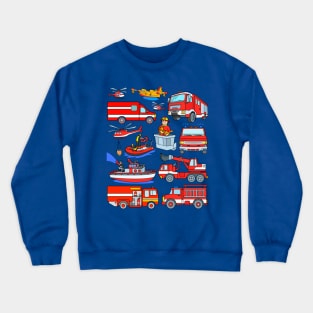 Fire Truck Design for Kids Crewneck Sweatshirt